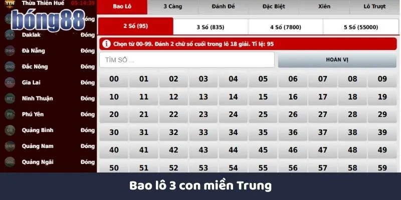 Bao Lô 3 Con Là Gì? Hướng Dẫn Chi Tiết Cách Chơi Tại Bong88 Bao lô 3 con miền Trung