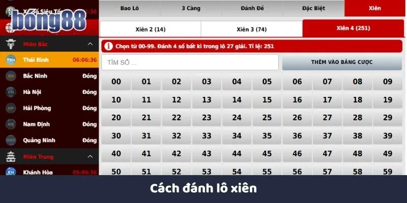 Cách đánh lô xiên
