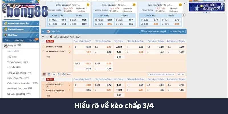 Hiểu rõ về kèo chấp 3/4