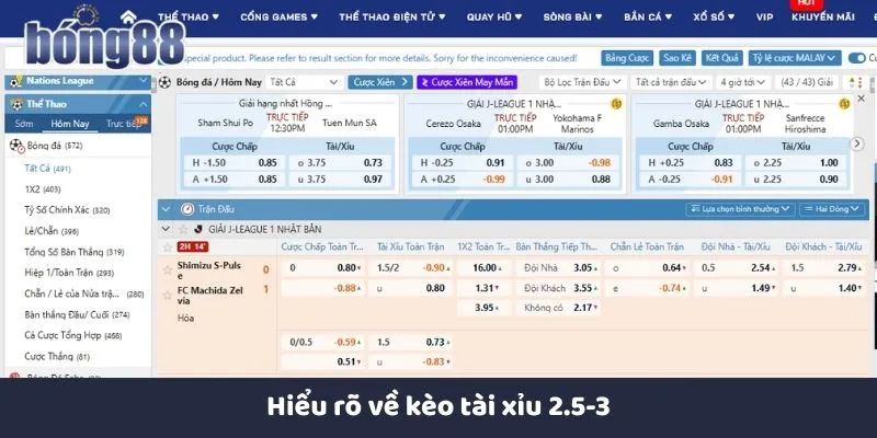Hiểu rõ về kèo tài xỉu 2.5-3